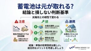 家庭用蓄電池の費用対効果は？元が取れるかと損しない考え方を解説