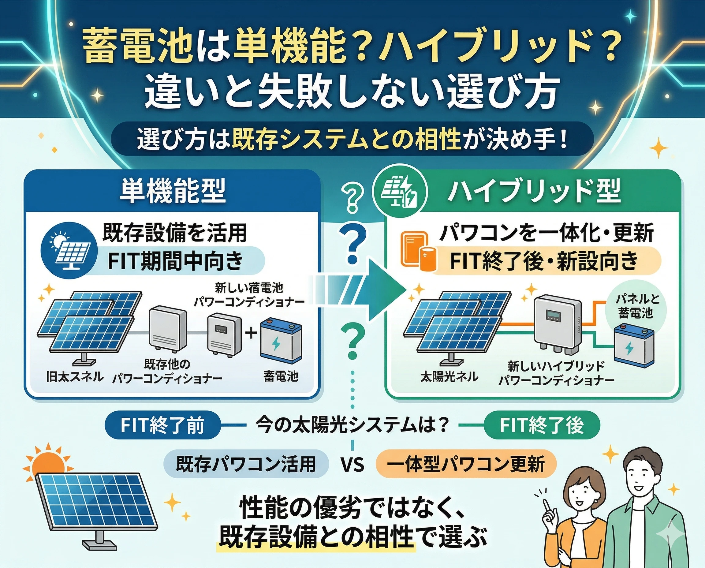 蓄電池_単機能・ハイブリッド違い