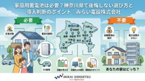 家庭用蓄電池は必要？神奈川県で失敗しない選び方と導入判断