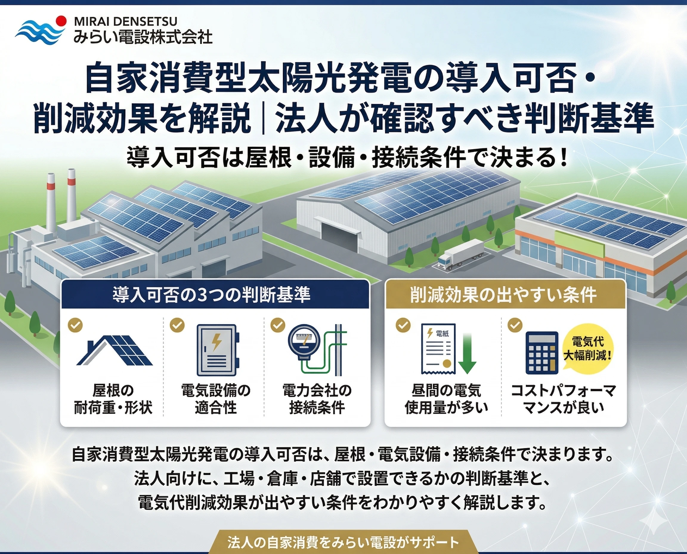 自家消費太陽光の設置可否