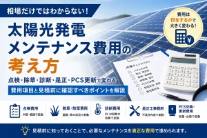 太陽光発電メンテナンス費用の考え方｜点検・除草・診断・是正で変わる費用項目