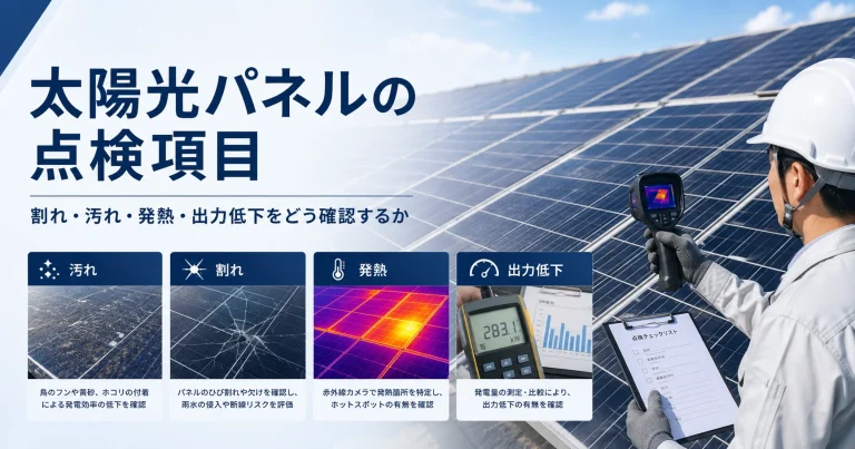 太陽光パネルの点検項目｜割れ・汚れ・発熱・出力低下をどう確認するか